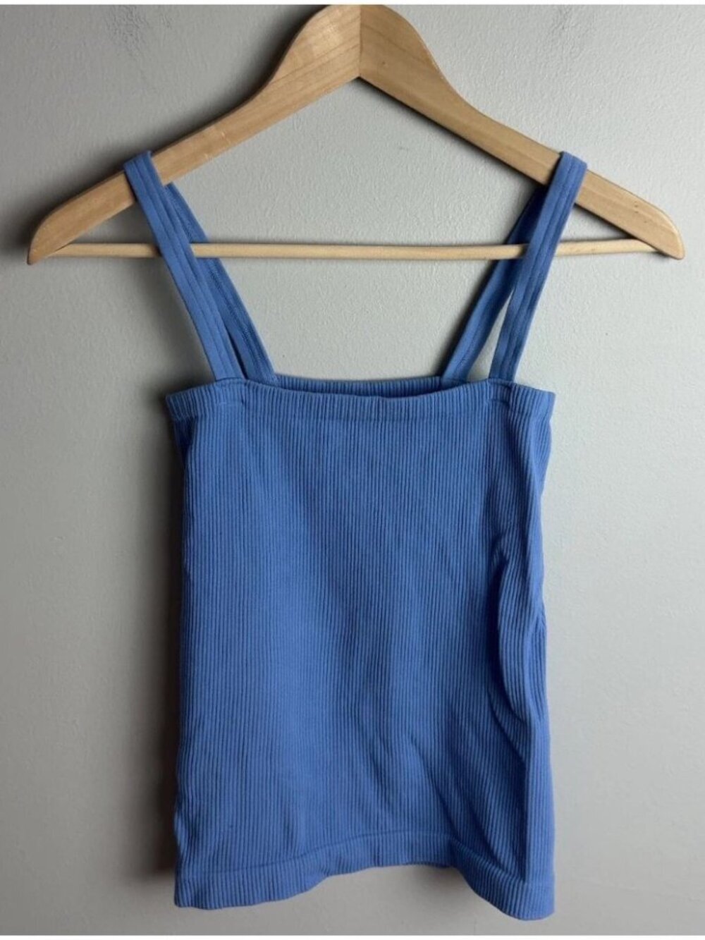 Free People Intimately Blue Ribbed Square Neck Tank Top Size XS/S Women’s